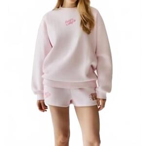 NEW THE HAPPY CAMP3R travel together crewneck sweatshirt in baby pink